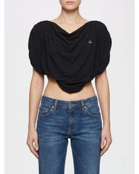 Vivienne Westwood - Draped Viscose Cropped Top - Lyst