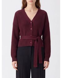 Dondup - V-Neck Pure Wool Cardigan With Button Closure And Epaulettes - Lyst