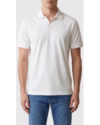 Moorer - Short-Sleeved V-Neck Cotton Polo Shirt With Contrast Trims - Lyst