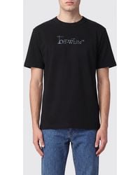 Off-White c/o Virgil Abloh - Crewneck Cotton T-Shirt With Contrasting Arrow Logo Print - Lyst