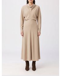 TOTEME - Draped Neck Long Viscose Sheath Dress - Lyst