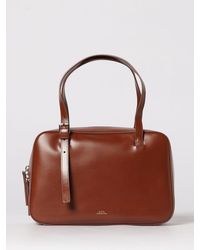 A.P.C. - Virginie Box Glossy Leather Bag - Lyst