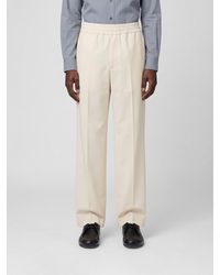 Jil Sander - Cotton Blend Stretch Wide Leg Trousers - Lyst