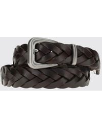 Brunello Cucinelli - Woven Leather Belt With Pin Buckle - Lyst