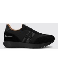 Billionaire - Two-Tone Suede And Mesh Low-Top Trainers With Metallic Logo - Lyst