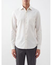 Brunello Cucinelli - Slim Fit Cotton Poplin Shirt With French Collar - Lyst