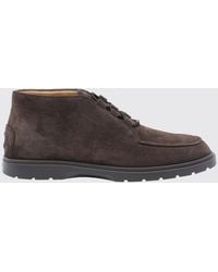 Tod's - Suede Calfskin Chukka Boots With Round Toe And Rubber Sole - Lyst