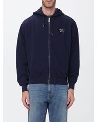 Drole de Monsieur - Zipped Cotton Hoodie With Contrast Logo - Lyst