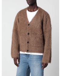 Séfr - Wool And Mohair V-Neck Cardigan With Patch Pockets - Lyst