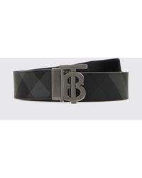Burberry - Cinturón Ajustable De Lona Check Con Hebilla Del Monograma Tb - Lyst