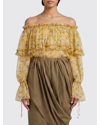 Chloé - Chlo&Eacute Floral Print Silk Blouse With Long Sleeves - Lyst