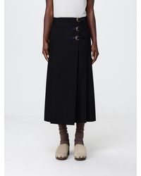 Chloé - Chlo&Eacute Virgin Wool Skirt With Buckles - Lyst