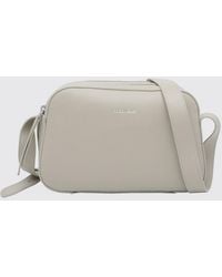 Coccinelle - Small Grained Leather Crossbody Bag With Zip And Laminated Logo - Lyst
