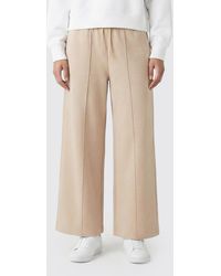Lacoste - Cotton Blend Wide Leg Pants - Lyst
