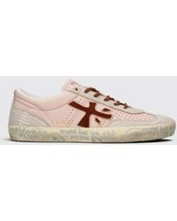 Premiata - David Leather And Suede Low-Top Sneakers With Padded Ankle - Lyst