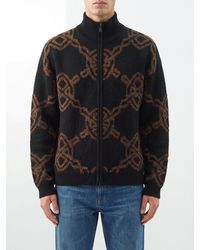 Daily Paper - Monogram Wool-Blend Zip-Up Cardigan - Lyst