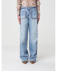 Just Cavalli - Wide Leg Cotton Denim Jeans - Lyst
