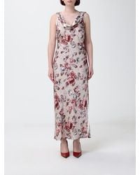 Acne Studios - Floral Print Off-The-Shoulder Midi Sheath Dress - Lyst