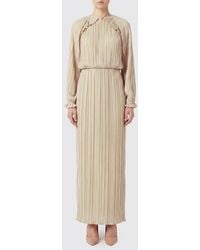 Fabiana Filippi - Long Pleated Crêpe Tunic With Long Sleeves And A Crew Neck - Lyst