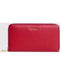 Coccinelle - Metallic Soft Grained Leather Wallet - Lyst