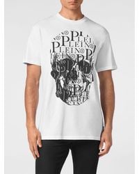 Philipp Plein - Cotton T-Shirt With Skull Print And Hexagon Logo - Lyst