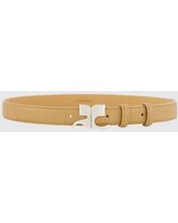Courreges - Courr&Egrave	Ges Cinturón Ajustable De Piel Con Hebilla De Monograma Metálica - Lyst