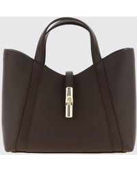 Furla - Goccia Small Grained Leather Tote Bag By With Snap Closure - Lyst