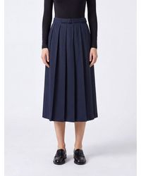 AURALEE - Pleated Midi Skirt - Lyst