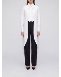 KARL LAGERFELD - Slim Fit Organic Cotton Shirt With Asymmetrical Hem - Lyst