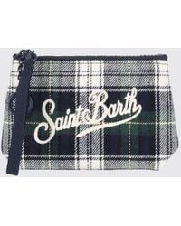 MC2 Saint Barth - Aline Tartan Wool-Blend Mini Handbag With Logo - Lyst
