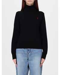 Ami Paris - Wool Turtleneck Jumper With Embroidered Ami De Coeur Logo - Lyst
