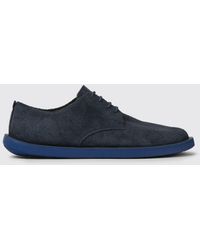 Camper Wagon Ankle Boots In Nubuck - Blue