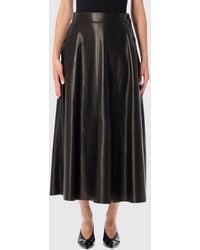 Ralph Lauren - High-Waisted A-Line Lamb Leather Midi Skirt With Side Buttons - Lyst