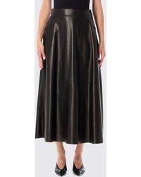 Ralph Lauren - High-Waisted A-Line Lamb Leather Midi Skirt With Side Buttons - Lyst
