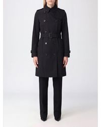 Burberry - Knee-Length Double-Breasted Cotton Trench Coat With Belt And Epaulettes - Lyst