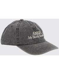 AMISH - Cotton Denim Baseball Cap With Embroidered Logo And Slogan - Lyst