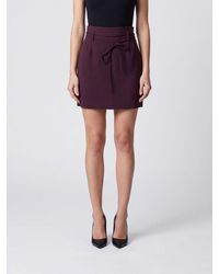 Twinset - High-Waisted Pencil Mini Skirt With Belt And Side Zip - Lyst