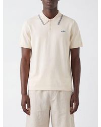 A.P.C. - Short-Sleeved Cotton Polo Shirt With Contrast Logo - Lyst