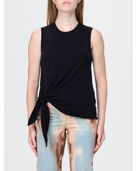JW Anderson - Sleeveless Asymmetrical Cotton Top With Tie Details - Lyst