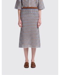 Marni - Striped Knit Midi Skirt - Lyst