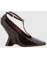 Dries Van Noten - Embossed Leather Wedge Court Shoes With Square Toe - Lyst