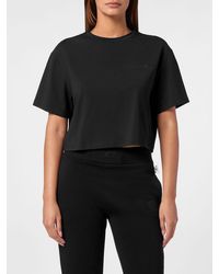 Philipp Plein - Crewneck Cotton Jersey T-Shirt With Dropped Shoulders - Lyst