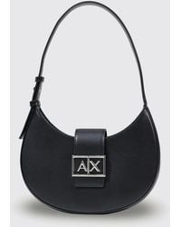 ARMANI EXCHANGE - Hobo Shoulder Bag With Metal Logo - Lyst