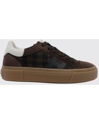 Hogan - H705 Leather And Suede Sneakers With A Bicolor Houndstooth Pattern - Lyst