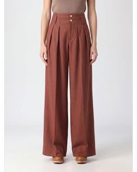 Chloé - Chlo&Eacute High-Waisted Cotton Palazzo Trousers With Pleats - Lyst