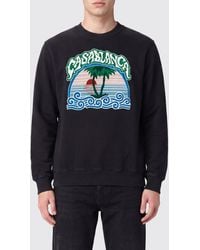 CASABLANCA - Relaxed Fit Cotton Crewneck Sweatshirt With Logo Print - Lyst