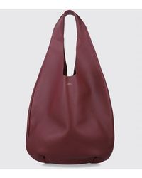 A.P.C. - Grained Cowhide Leather Shoulder Bag With Laminated Logo - Lyst
