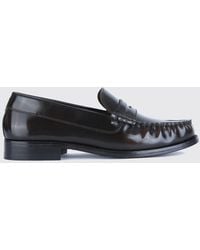 Alohas - Rivet Brushed Leather Loafers With Strap - Lyst