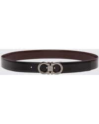 Ferragamo - Reversible Calf Leather Belt With Gancini Buckle - Lyst