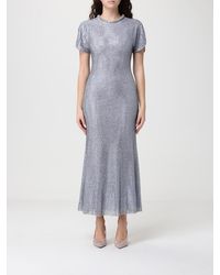 Self-Portrait - Midi Jersey Dress With Applied Rhinestones - Lyst